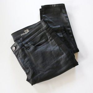 J. Crew Faux Leather Black Toothpick Skinny Jeans Size 28
